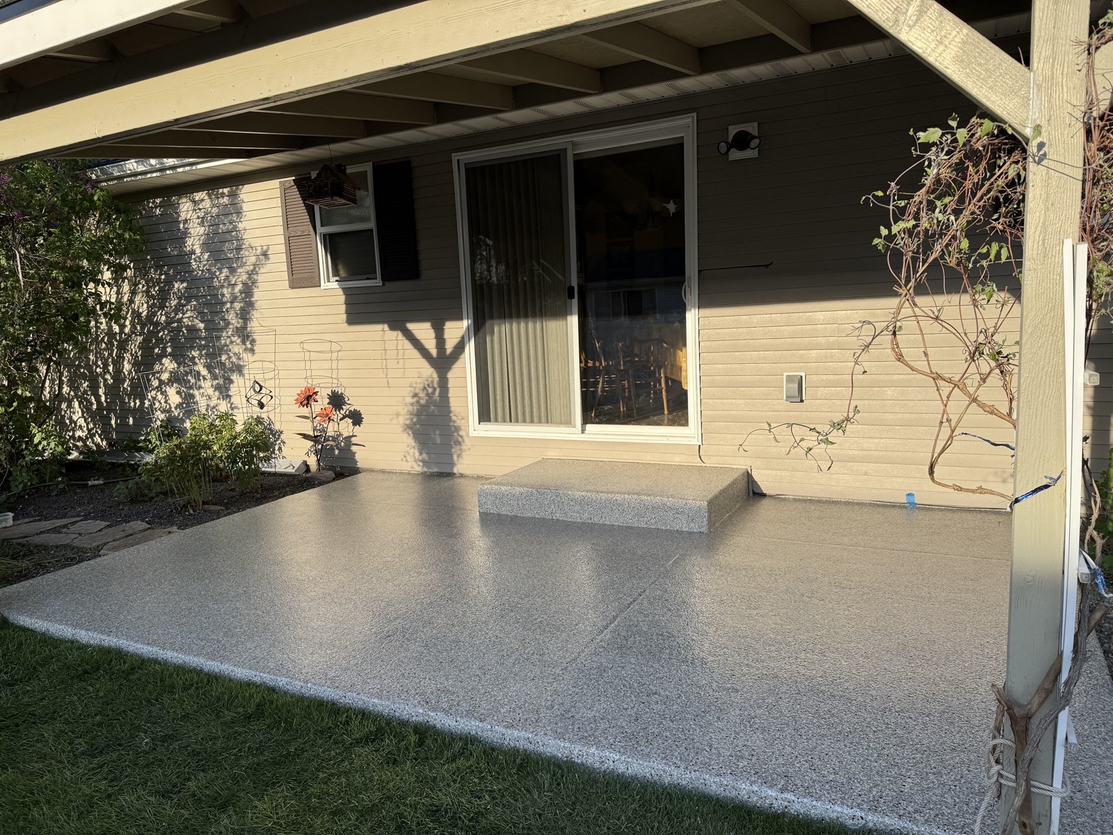 concrete coating front patio