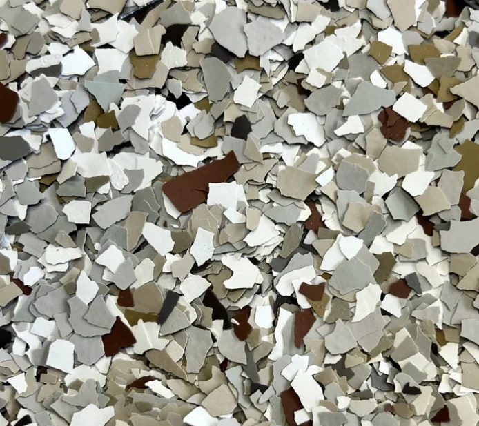 Creek Bed — natural earth-tone chip color for concrete floor coatings