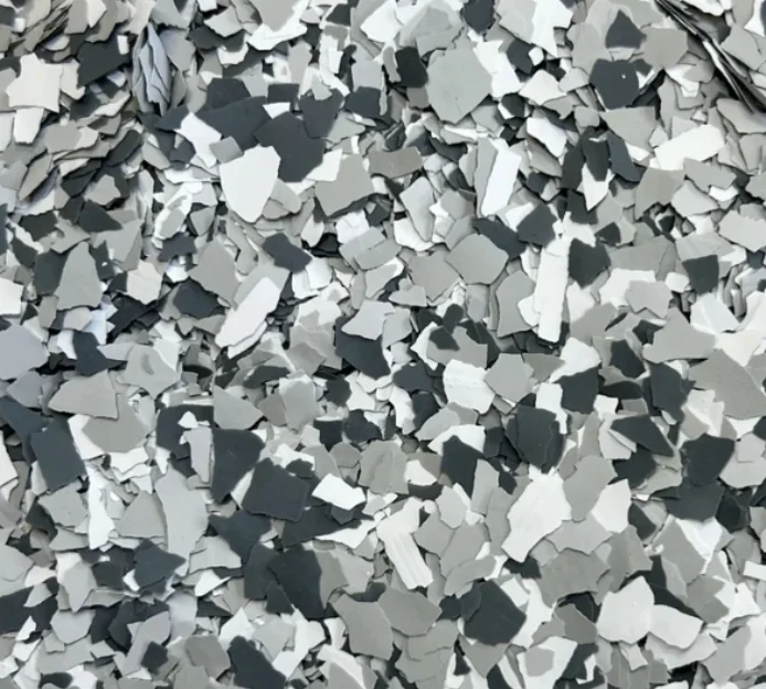 Gravel — neutral grey and tan chip mix for polyaspartic floor coatings